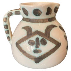 Pablo Picasso Signed Limited Ed. Madoura Pottery Pitcher Têtes , 1956 A.R. 368