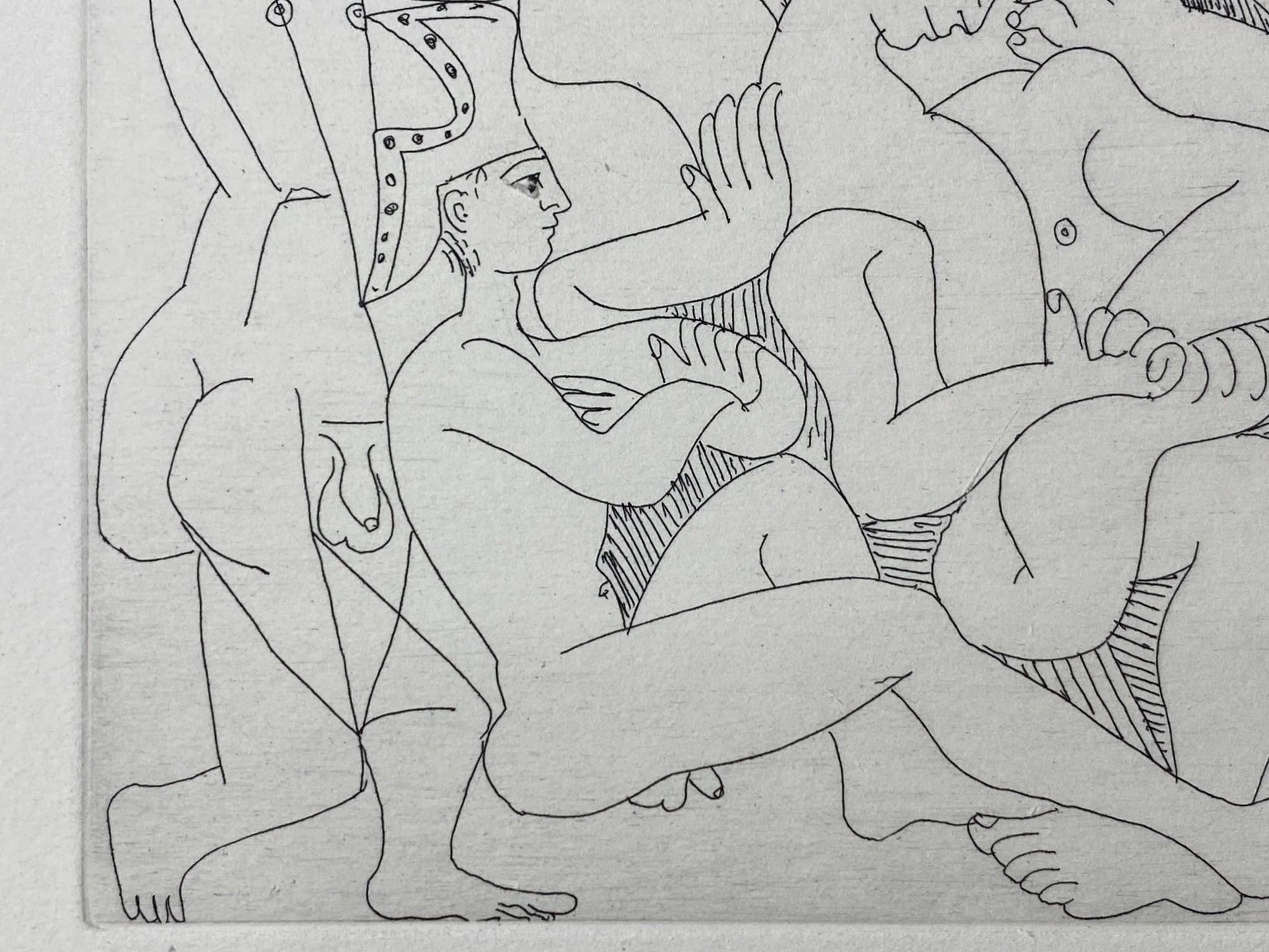 Mid-20th Century Pablo Picasso Signed Limited Edition Etching Jeux de Gladiateurs Series 347:168 For Sale
