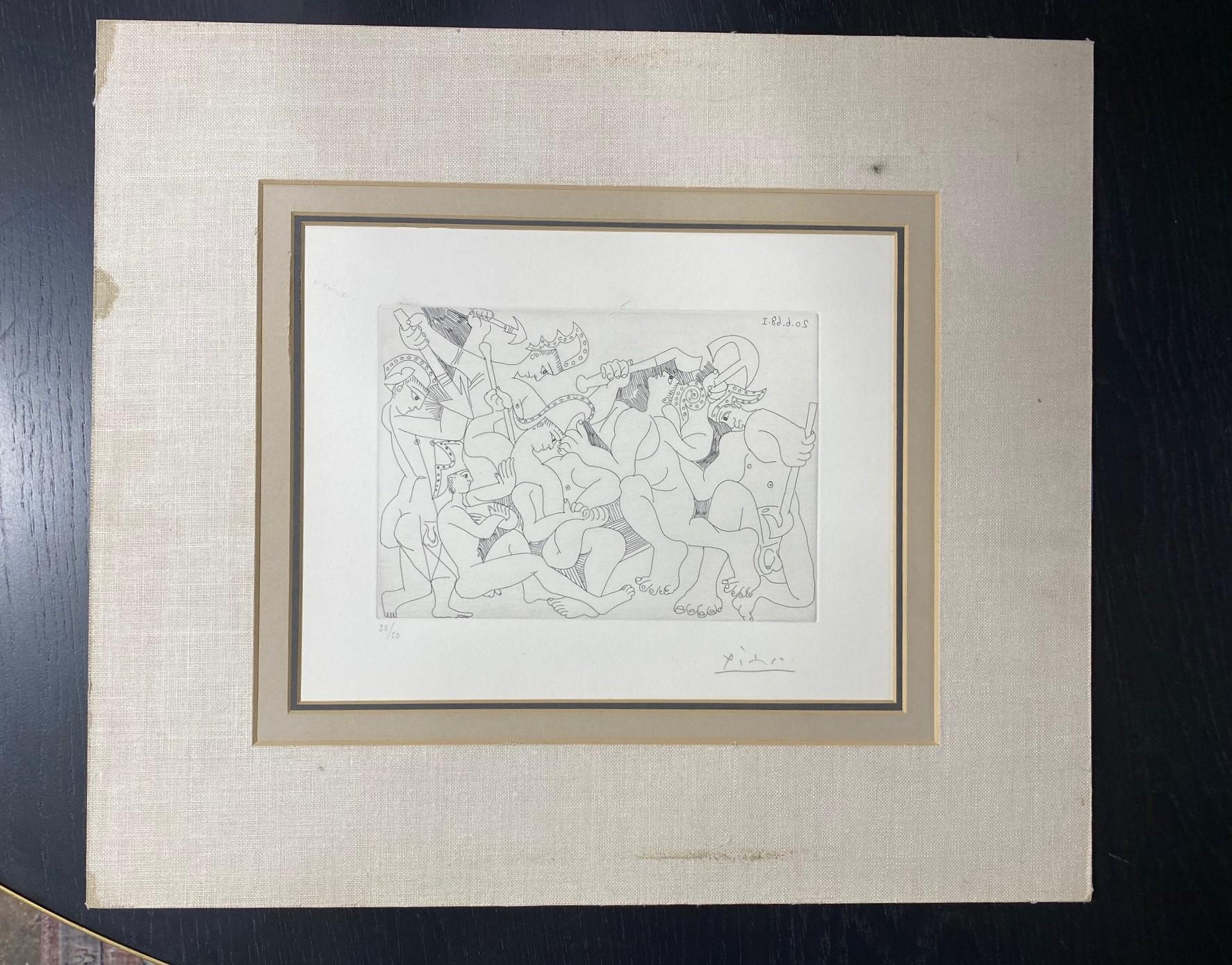 Gravure en édition limitée Jeux de Gladiateurs Série 347:168 signée Pablo Picasso en vente 9