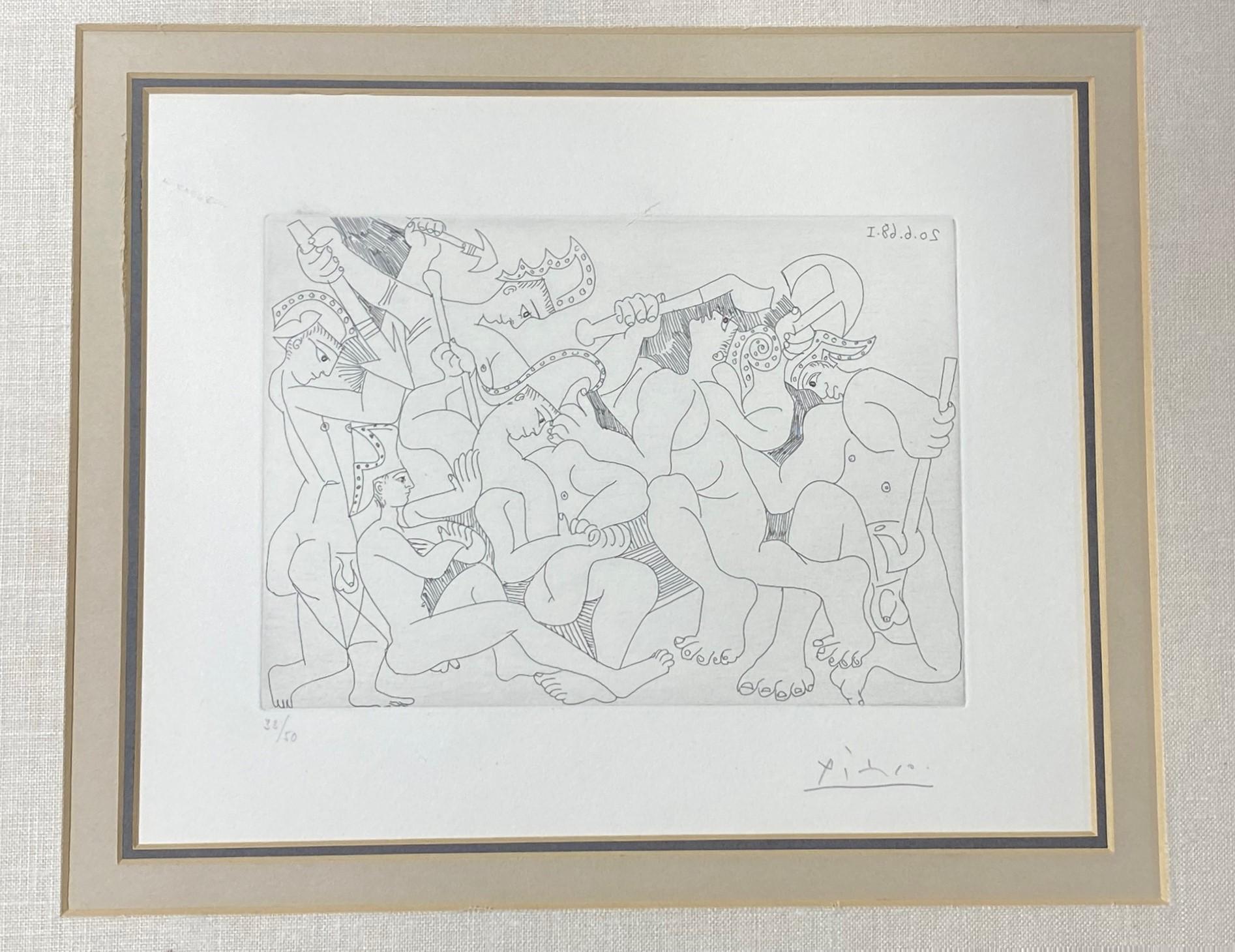 Gravure en édition limitée Jeux de Gladiateurs Série 347:168 signée Pablo Picasso en vente 12