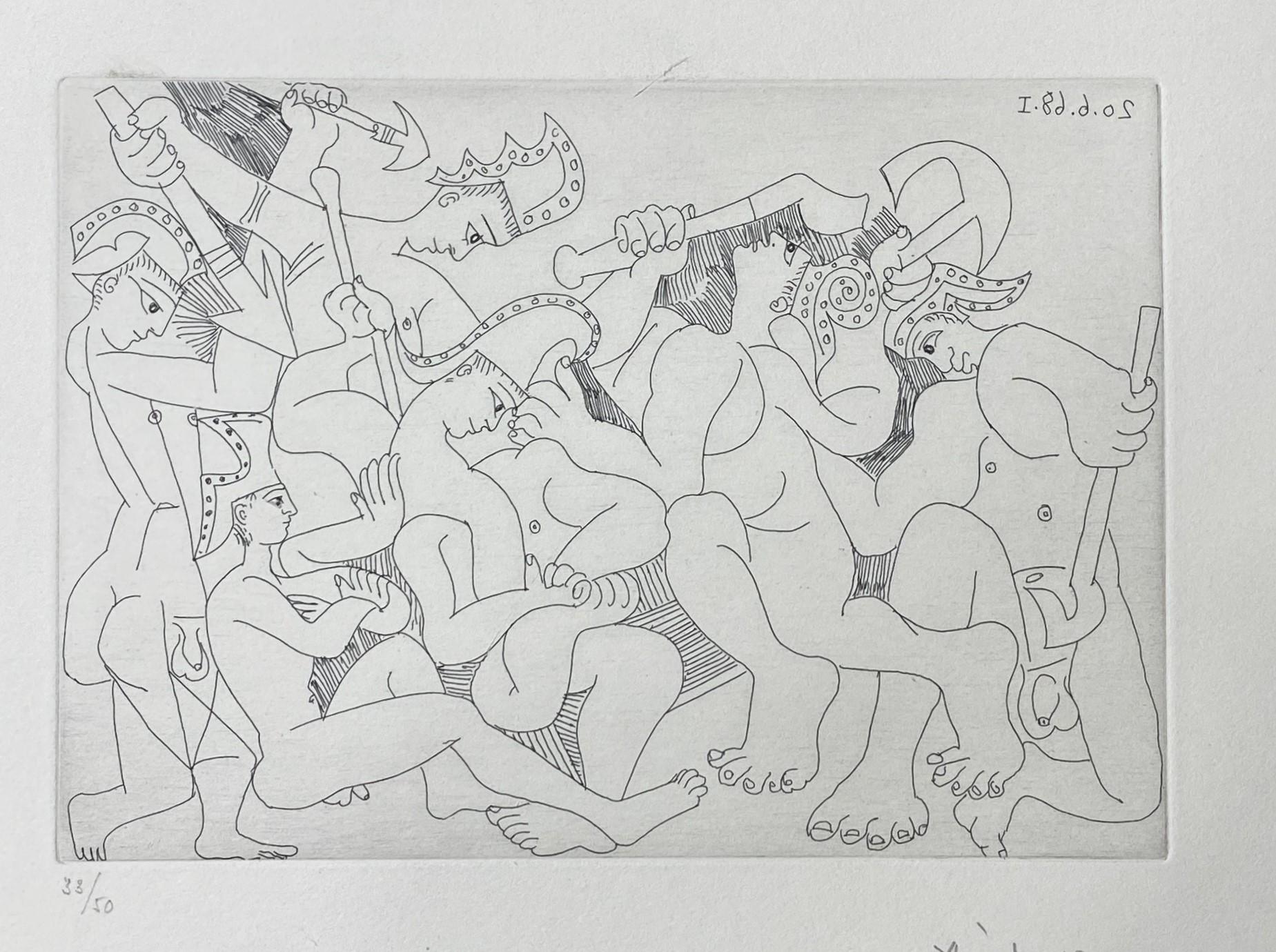 Français Gravure en édition limitée Jeux de Gladiateurs Série 347:168 signée Pablo Picasso en vente