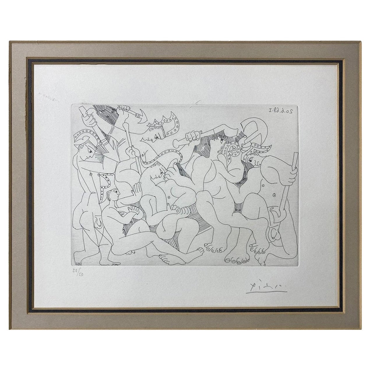 Pablo Picasso Signed Limited Edition Etching Jeux de Gladiateurs Series 347:168