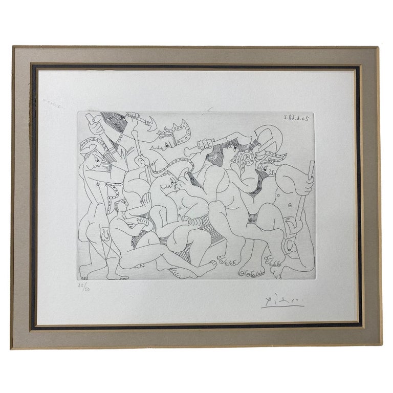 Pablo Picasso Signed Limited Edition Etching Jeux de Gladiateurs Series 347:168 For Sale
