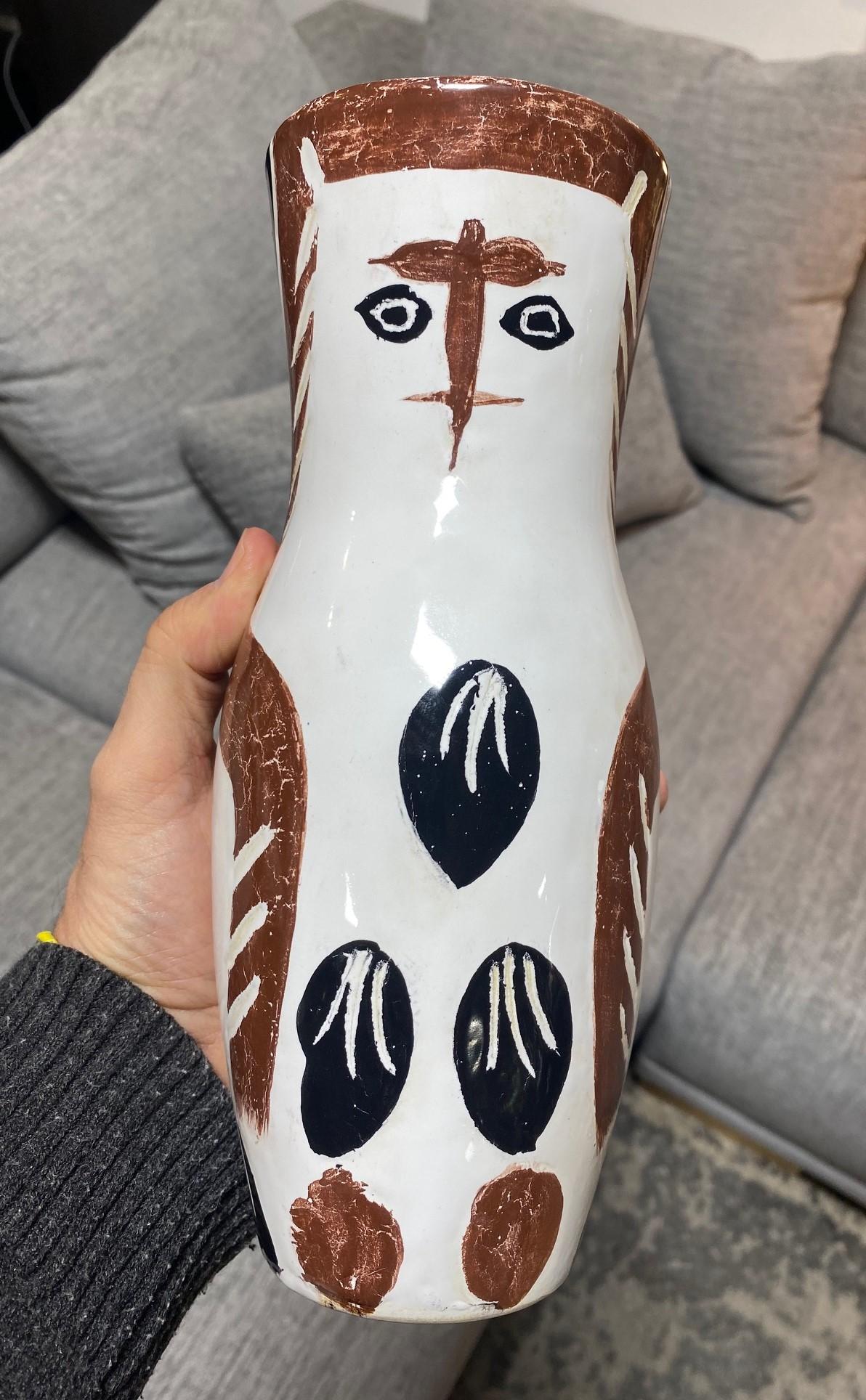 Pablo Picasso Signed Limited Madoura Pottery Chouetton Owl Vase A.R. 135, 1952 For Sale 7