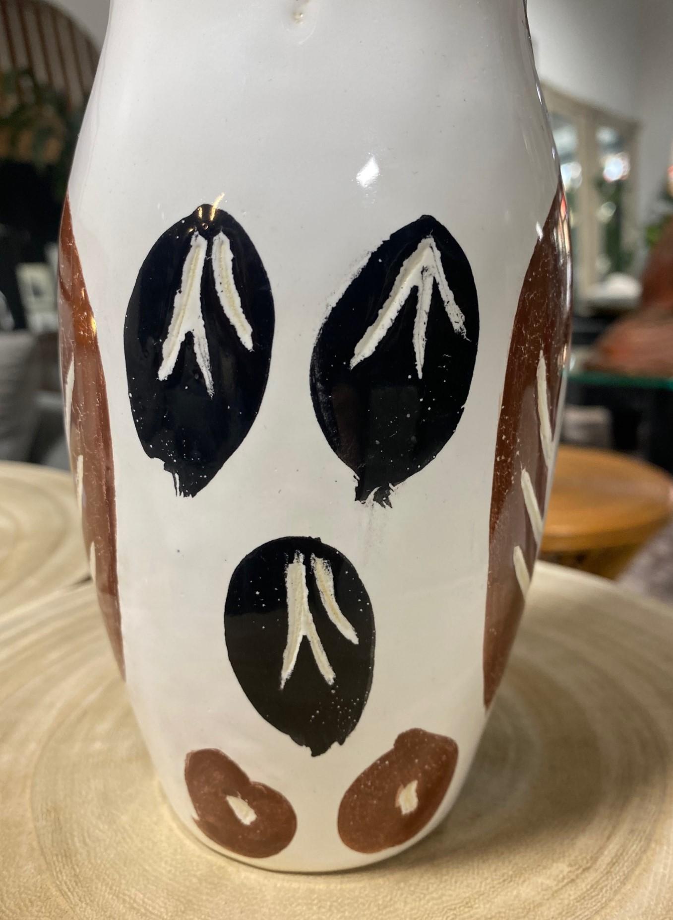 Mid-Century Modern Pablo Picasso Signed Limited Madoura Pottery Chouetton Owl Vase A.R. 135, 1952 For Sale