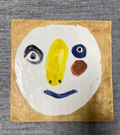 Pablo Picasso Signed Madoura Ceramic Tile Plaque 'Tête Polychrome' Ramié 455