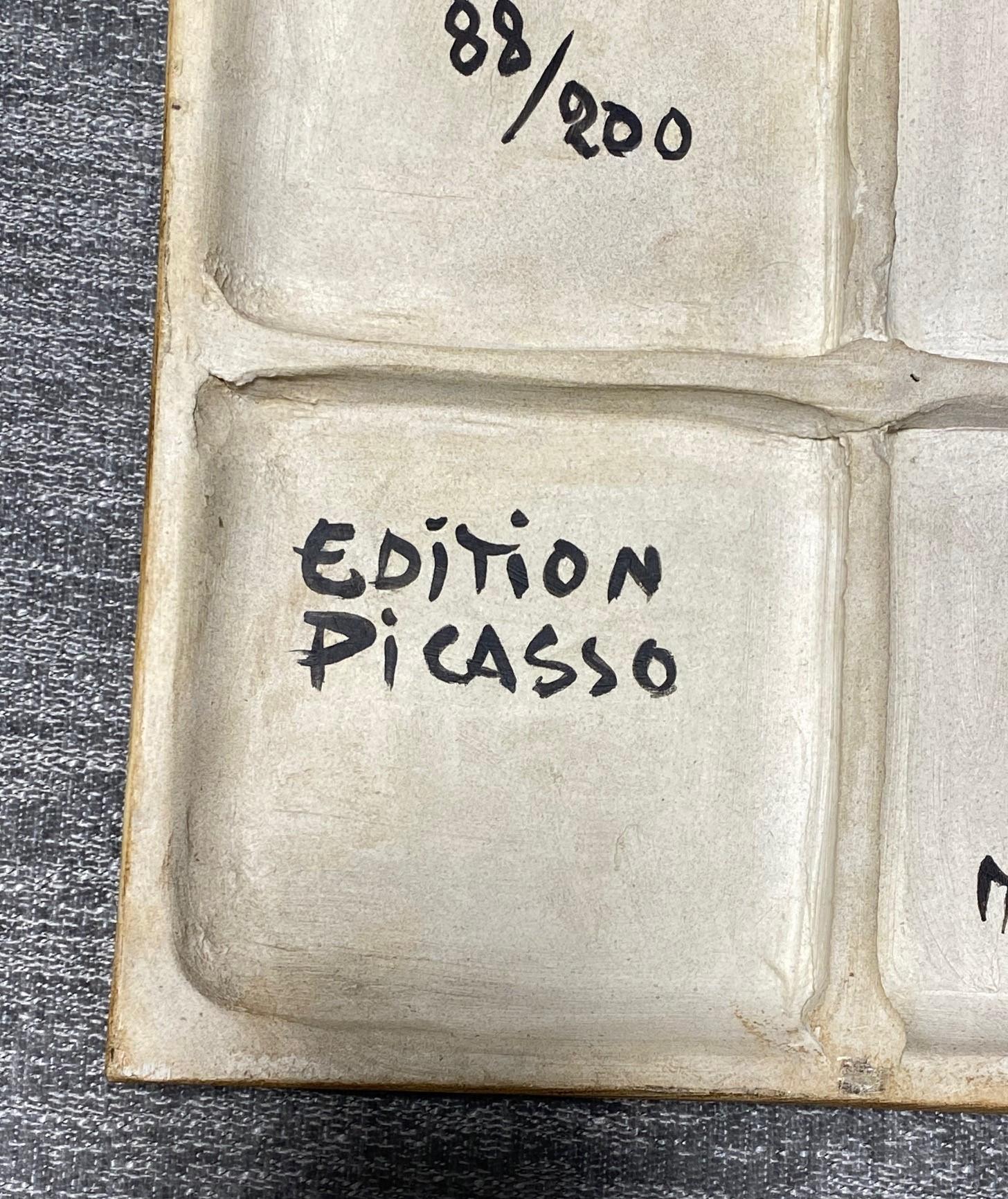 Pablo Picasso Signiert Madoura Keramikfliese Plakette 'Tête Polychrome' Ramié 455 im Zustand „Gut“ im Angebot in Studio City, CA