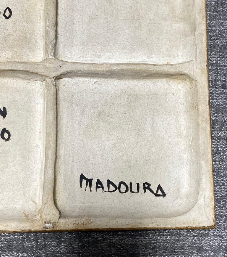 Mid-20th Century Pablo Picasso Signed Madoura Ceramic Tile Plaque 'Tête Polychrome' Ramié 455 For Sale