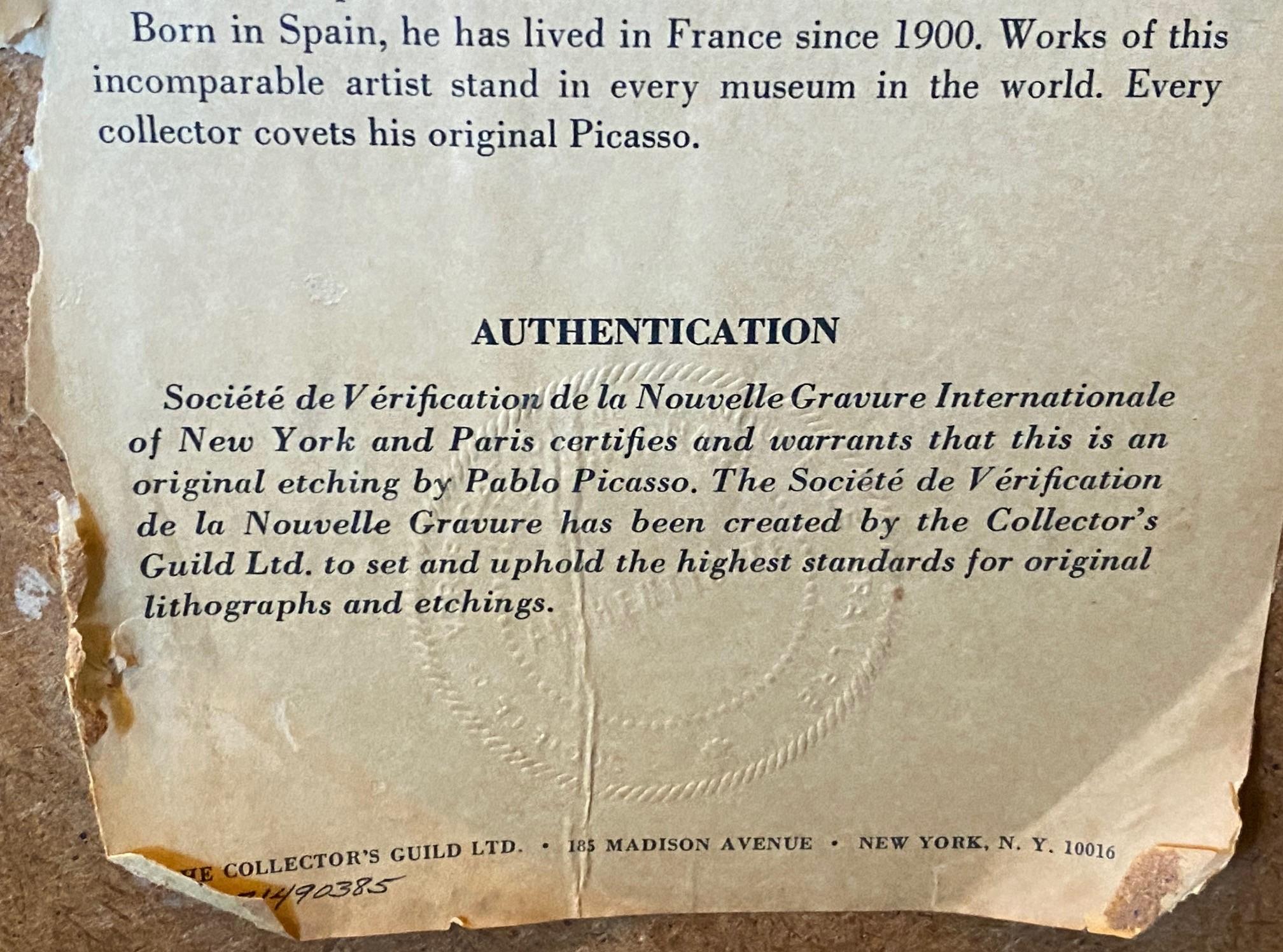 Pablo Picasso Signed Mid-Century Etching Pour Roby (L’Age de Soleil), 1968 For Sale 13