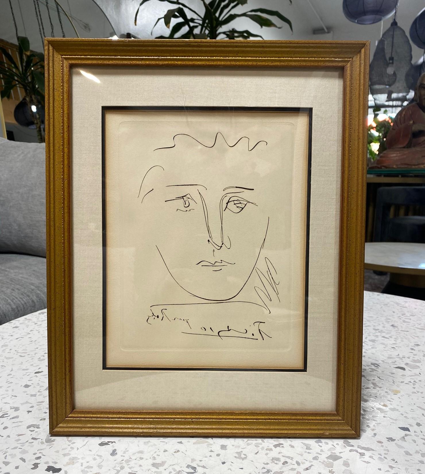 A fantastic original etching by famed Spanish artist Pablo Picasso titled 