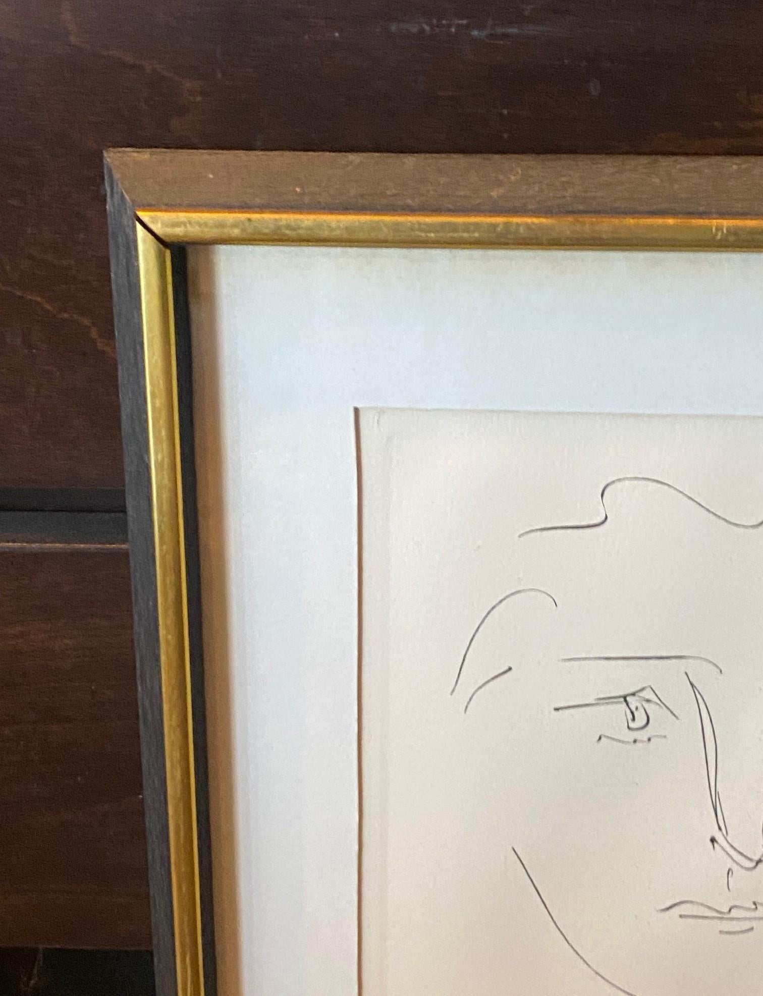 Pablo Picasso Signed Mid-Century Etching Pour Roby (L’Age de Soleil), 1968 In Good Condition For Sale In Studio City, CA