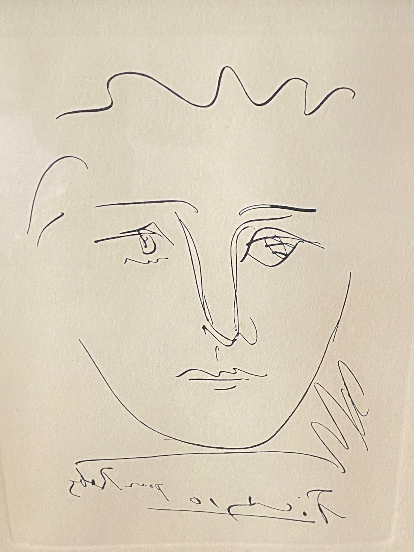 Grabado al aguafuerte de mediados de siglo firmado por Pablo Picasso Pour Roby (L'Age de Soleil), 1968 en Bueno estado para la venta en Studio City, CA