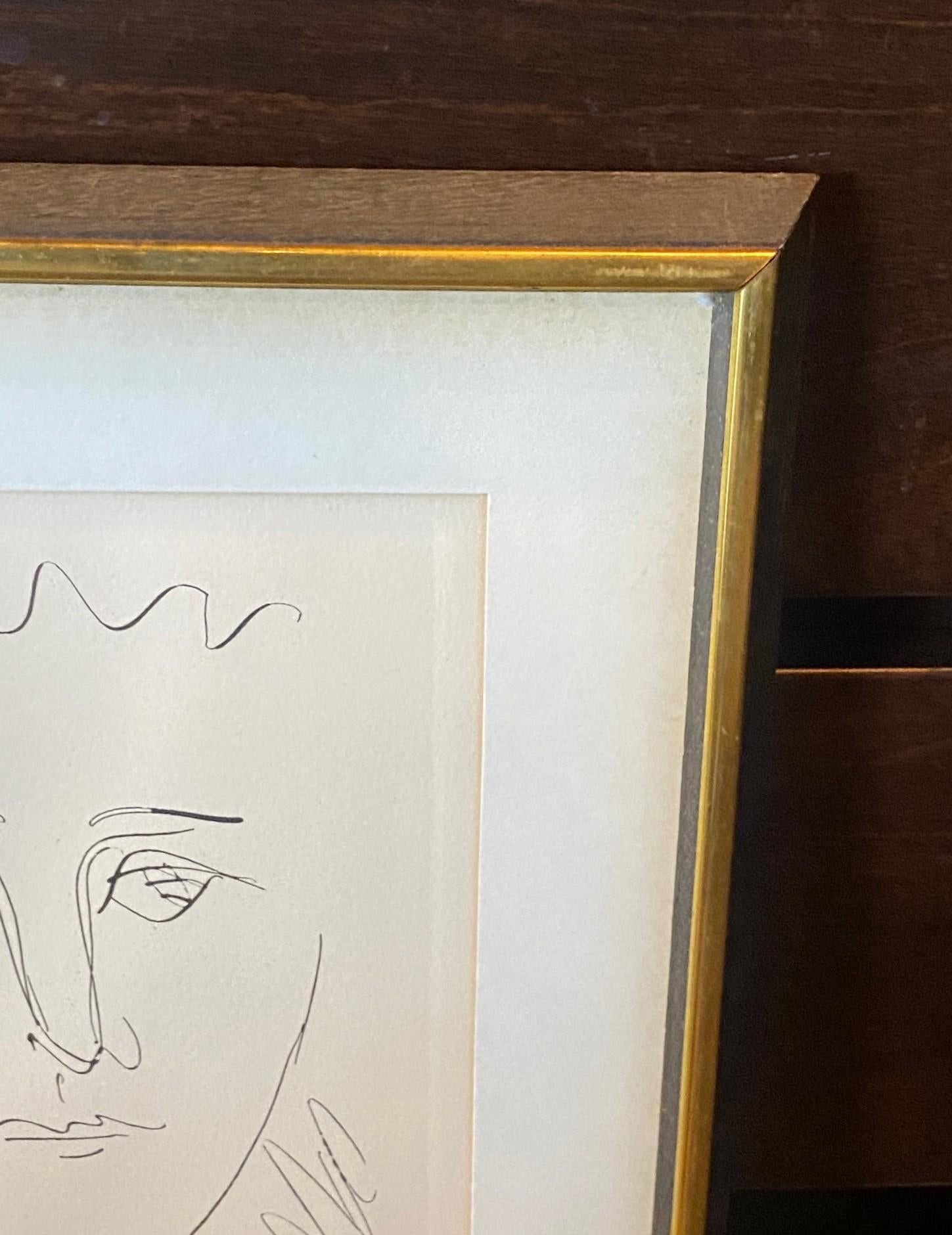 Mid-20th Century Pablo Picasso Signed Mid-Century Etching Pour Roby (L’Age de Soleil), 1968 For Sale