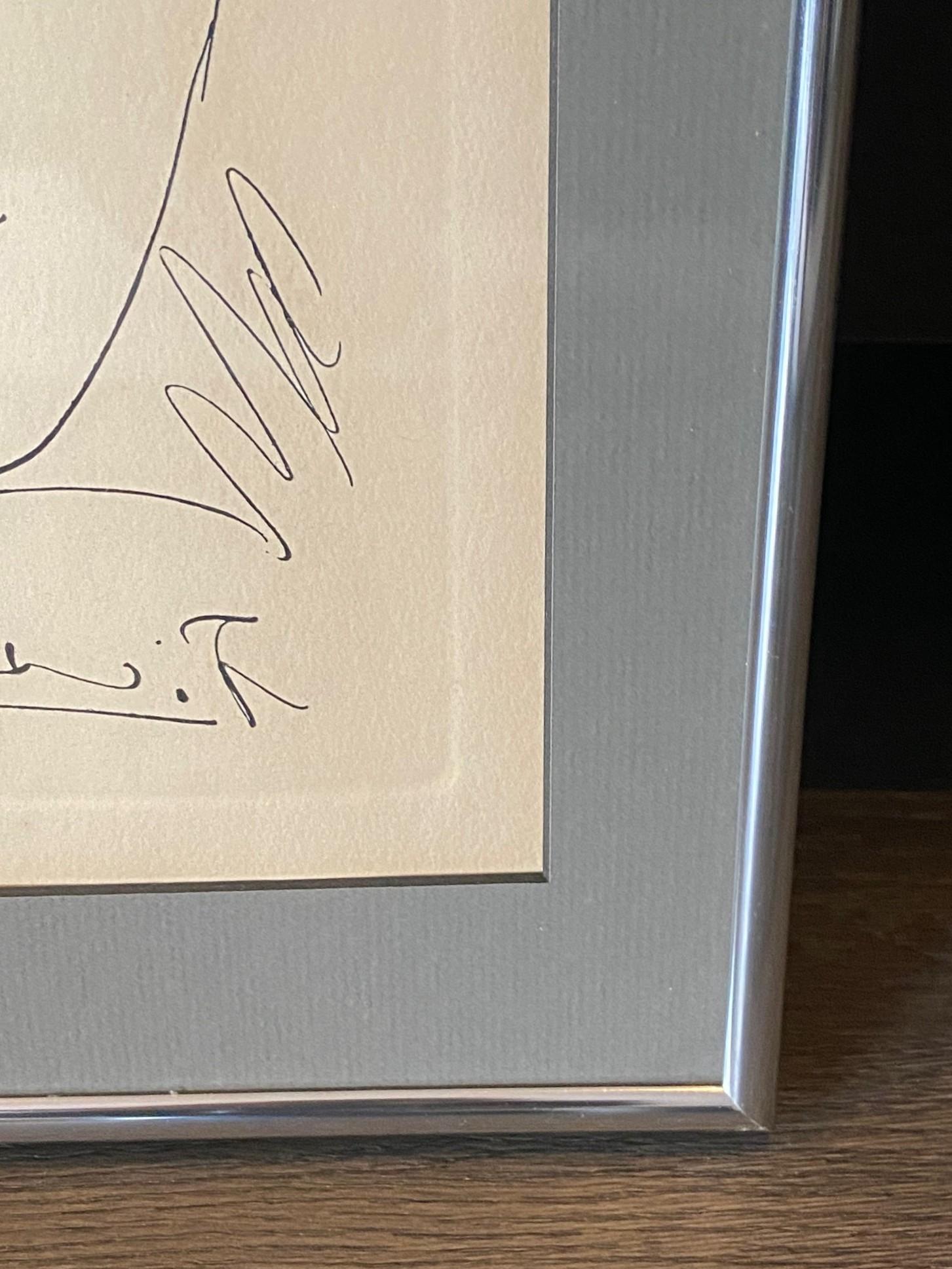 Grabado al aguafuerte de mediados de siglo firmado por Pablo Picasso Pour Roby (L'Age de Soleil), 1968 en venta 1