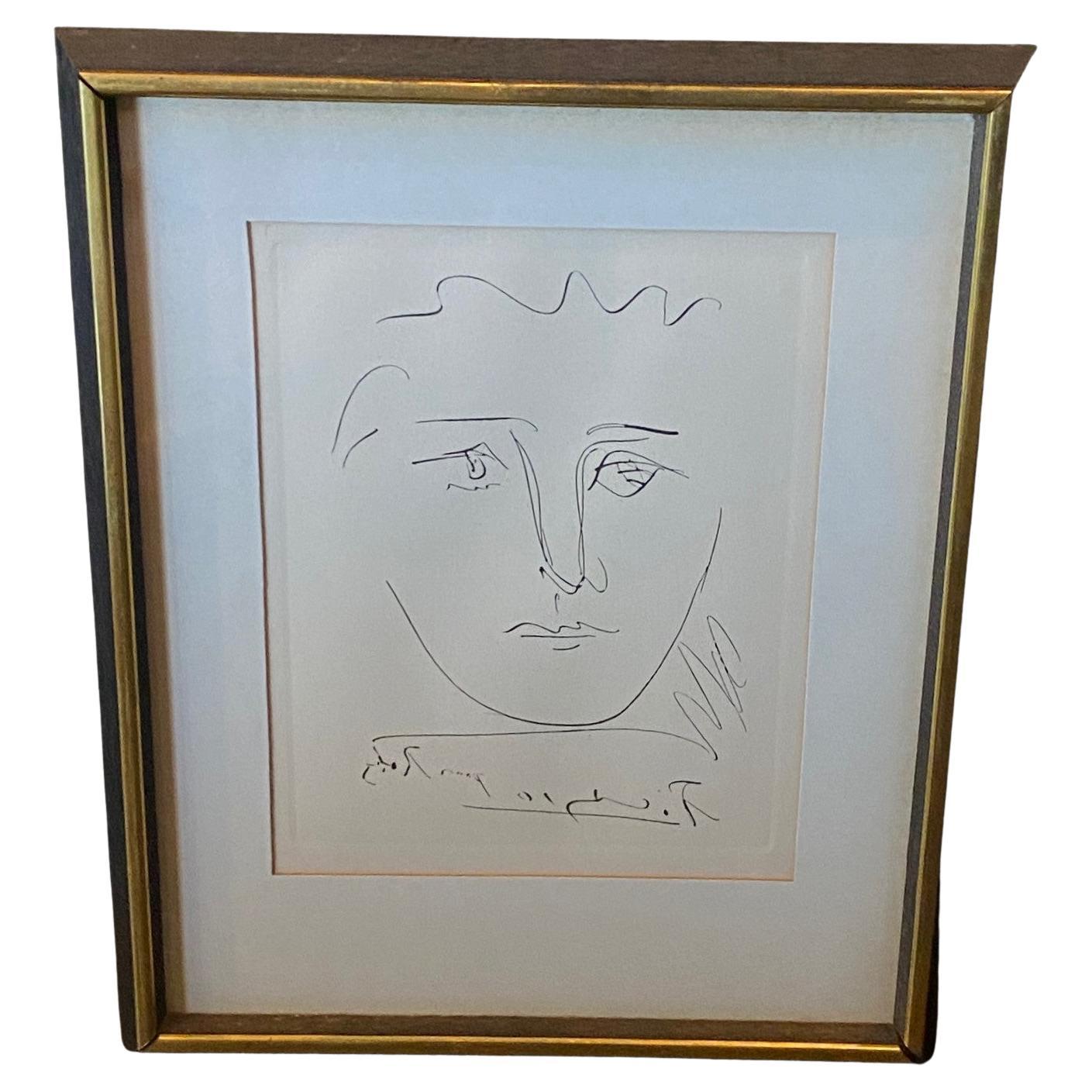Pablo Picasso Signed Mid-Century Etching Pour Roby (L’Age de Soleil), 1968 For Sale