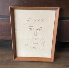 Pablo Picasso Signed Mid-Century Etching Print Pour Roby (L’Age de Soleil), 1968