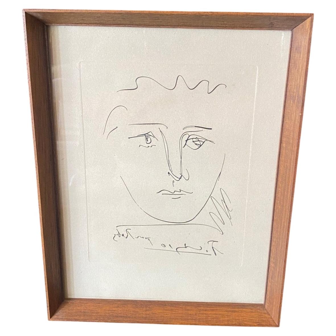 Pablo Picasso Signed Mid-Century Etching Print Pour Roby (L’Age de Soleil), 1968
