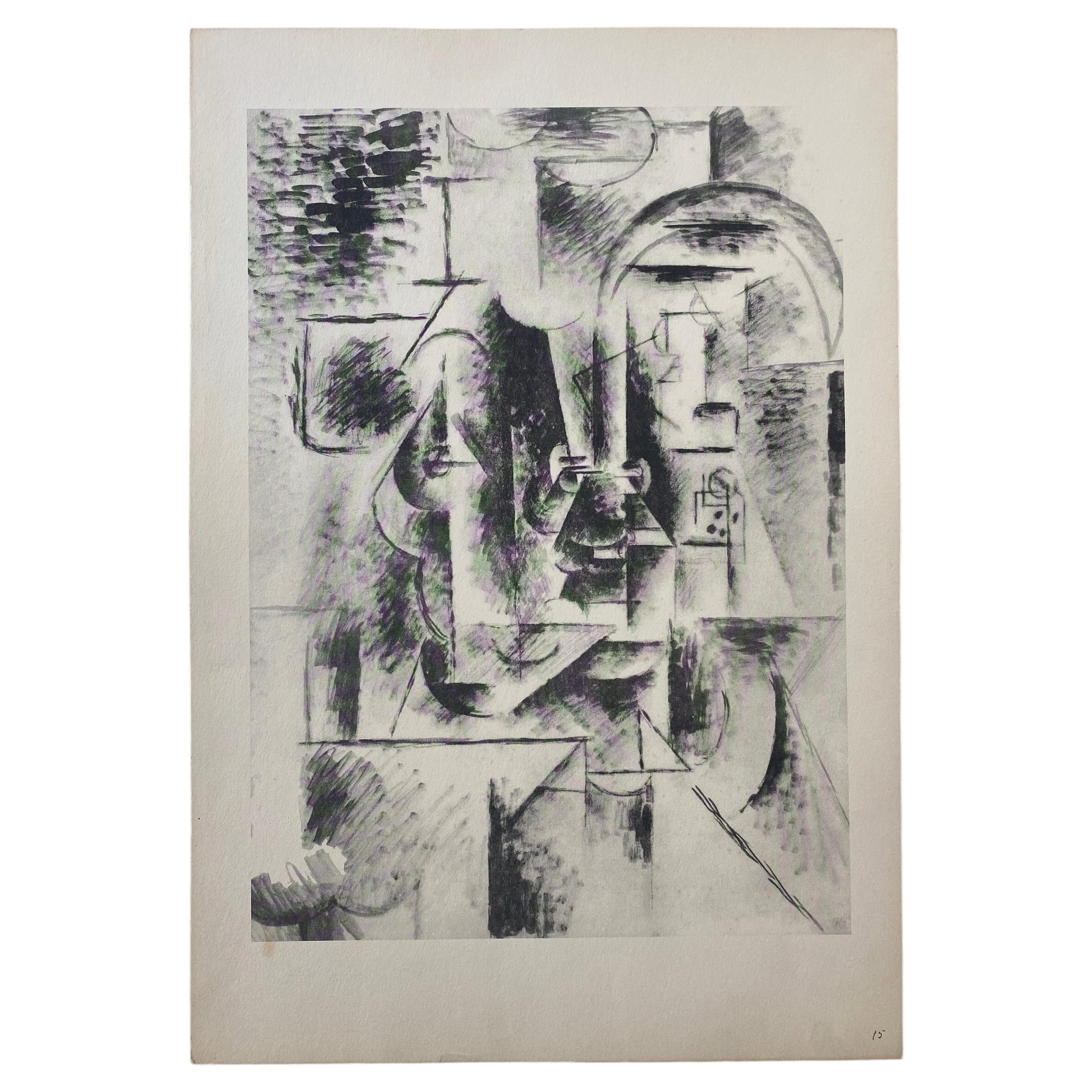 Pablo Picasso (Spanish, 1881-1973), 'Man with Pipe' Original Lithograph, 1946