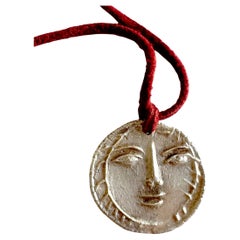 Pablo Picasso Sterlingsilber Visage de Femme-Medaillon-Anhänger mit Medaillon
