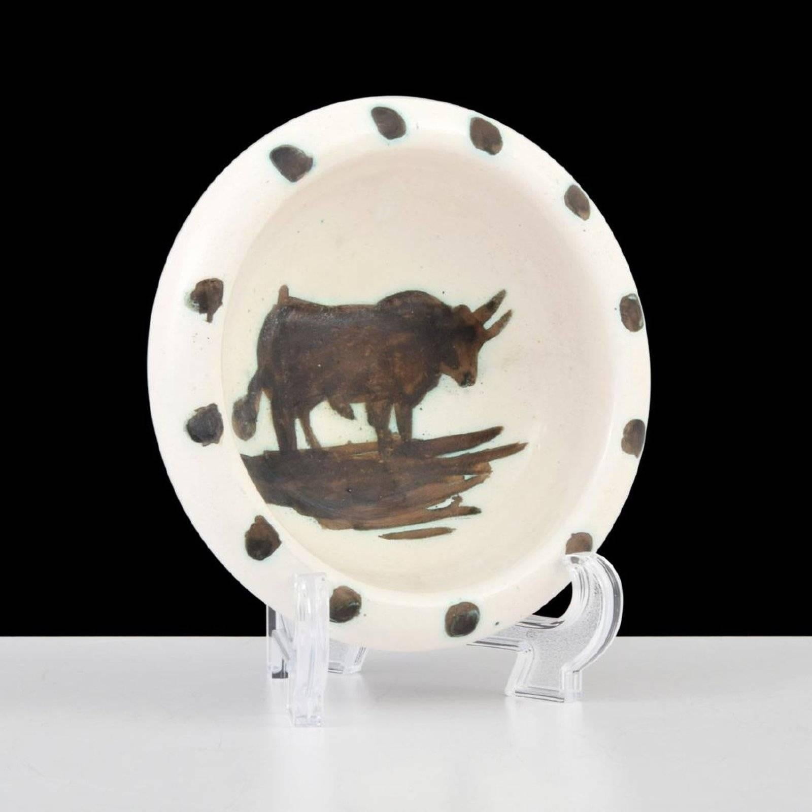 Ceramic Pablo Picasso Taureau Bowl 'A.R. 177' For Sale