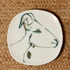 Pablo Picasso, Tête de chèvre de profil, 1950, assiette ronde/carré.