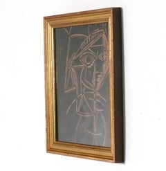 Pablo Picasso "Tete de Femme" Lithograph 12" x 10" Mid Century Abstract Art