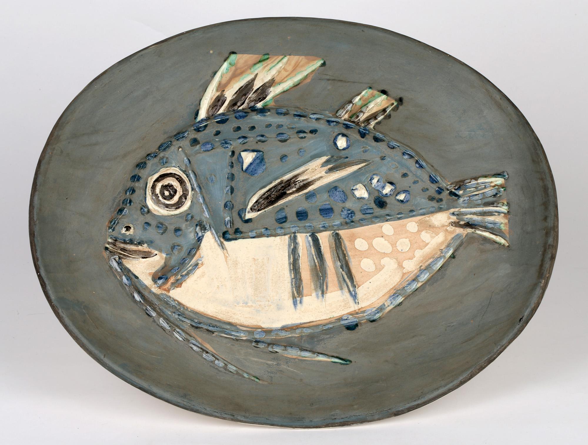 Pablo Picasso Unique Plat Poisson Ceramic Platter, 1952 3