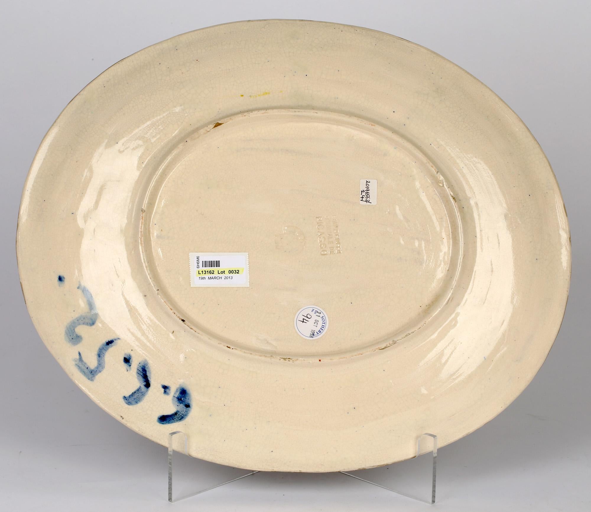 Hand-Crafted Pablo Picasso Unique Plat Poisson Ceramic Platter, 1952