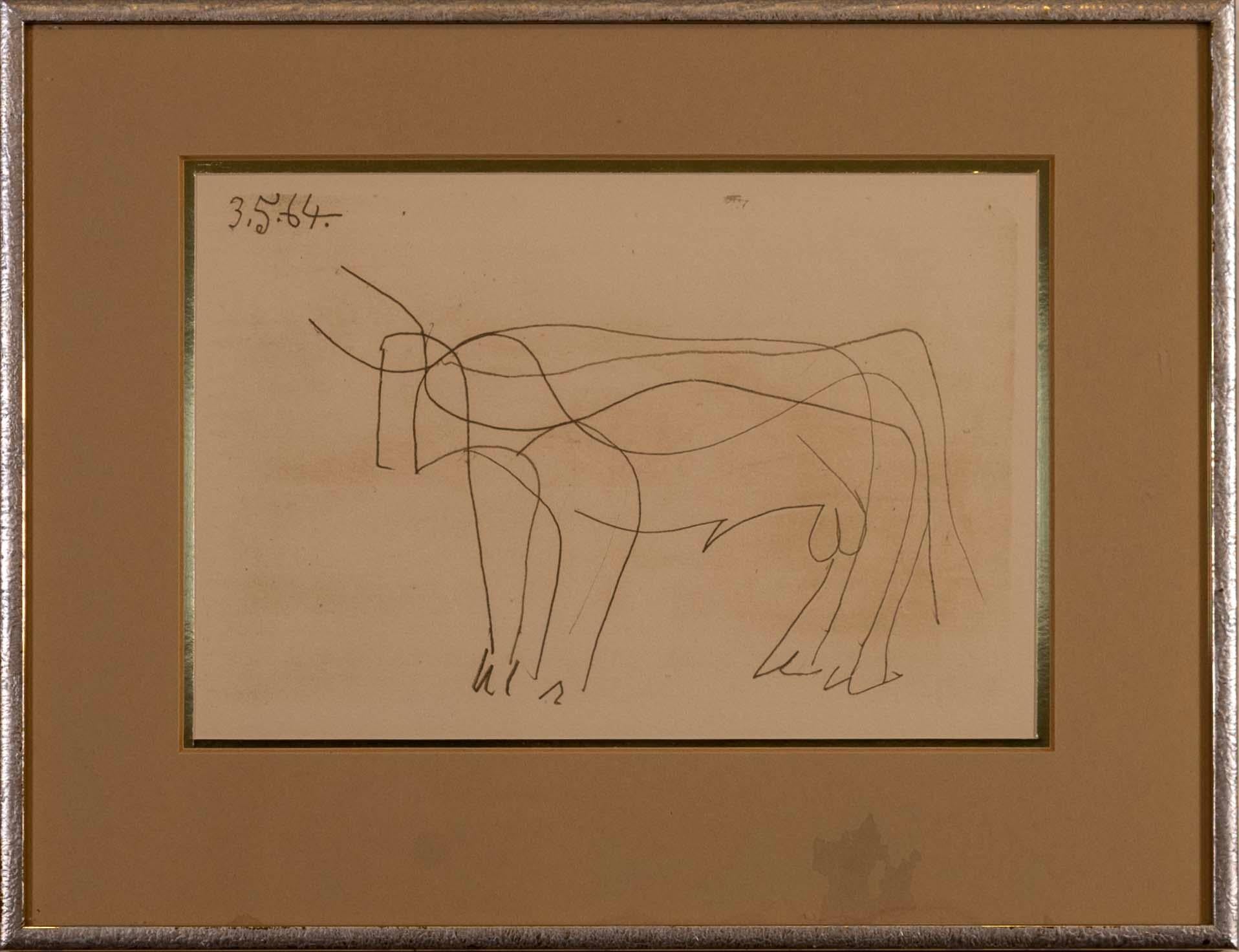 Lithographie moderne Le Gout du Bonheur, Pablo Picasso, 1970, encadrée Bon état - En vente à Keego Harbor, MI