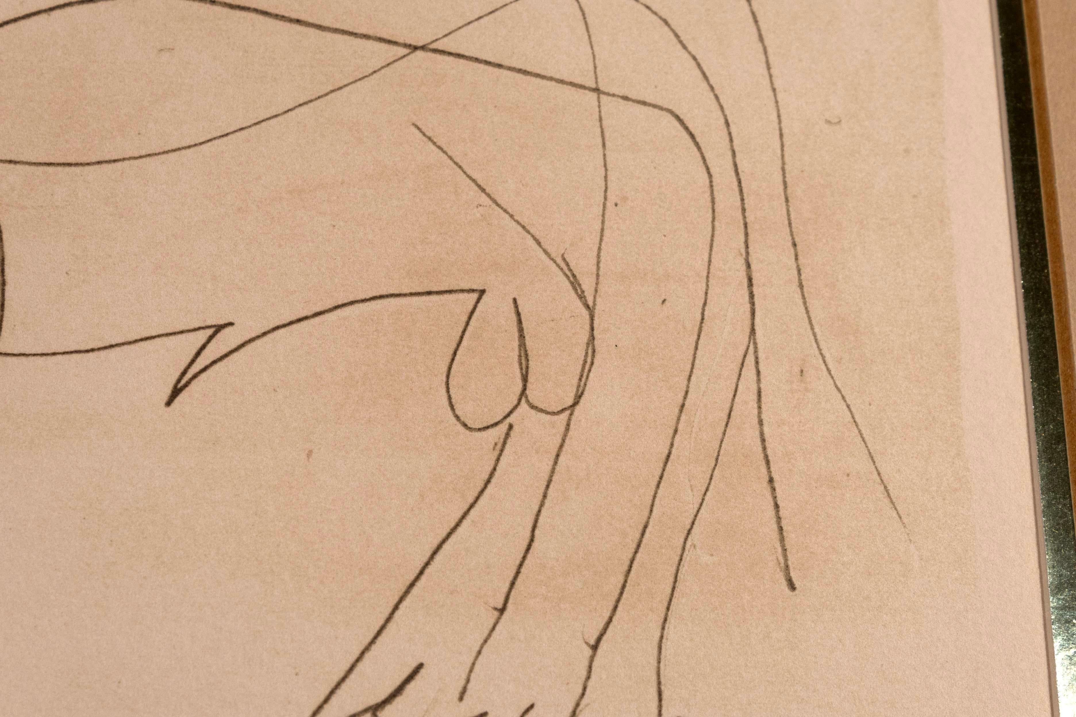 Pablo Picasso Untitled Le Gout du Bonheur Modern Lithograph on Paper 1970 Framed For Sale 1