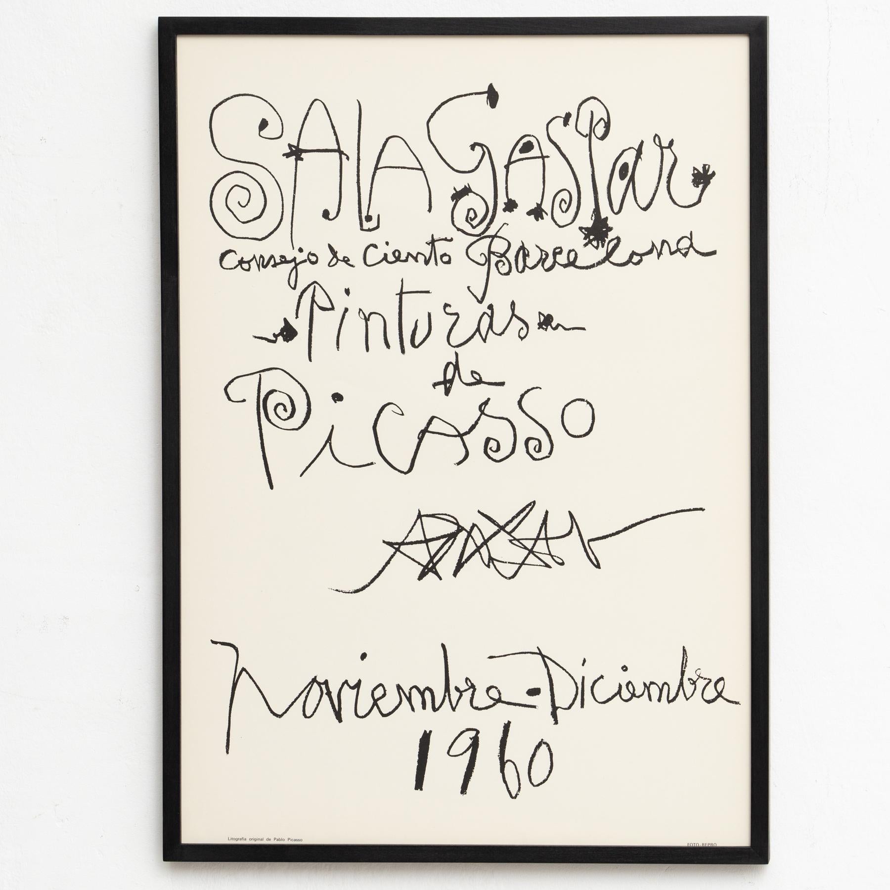 Mid-Century Modern Affiche d'exposition vintage de Pablo Picasso, 1960 en vente