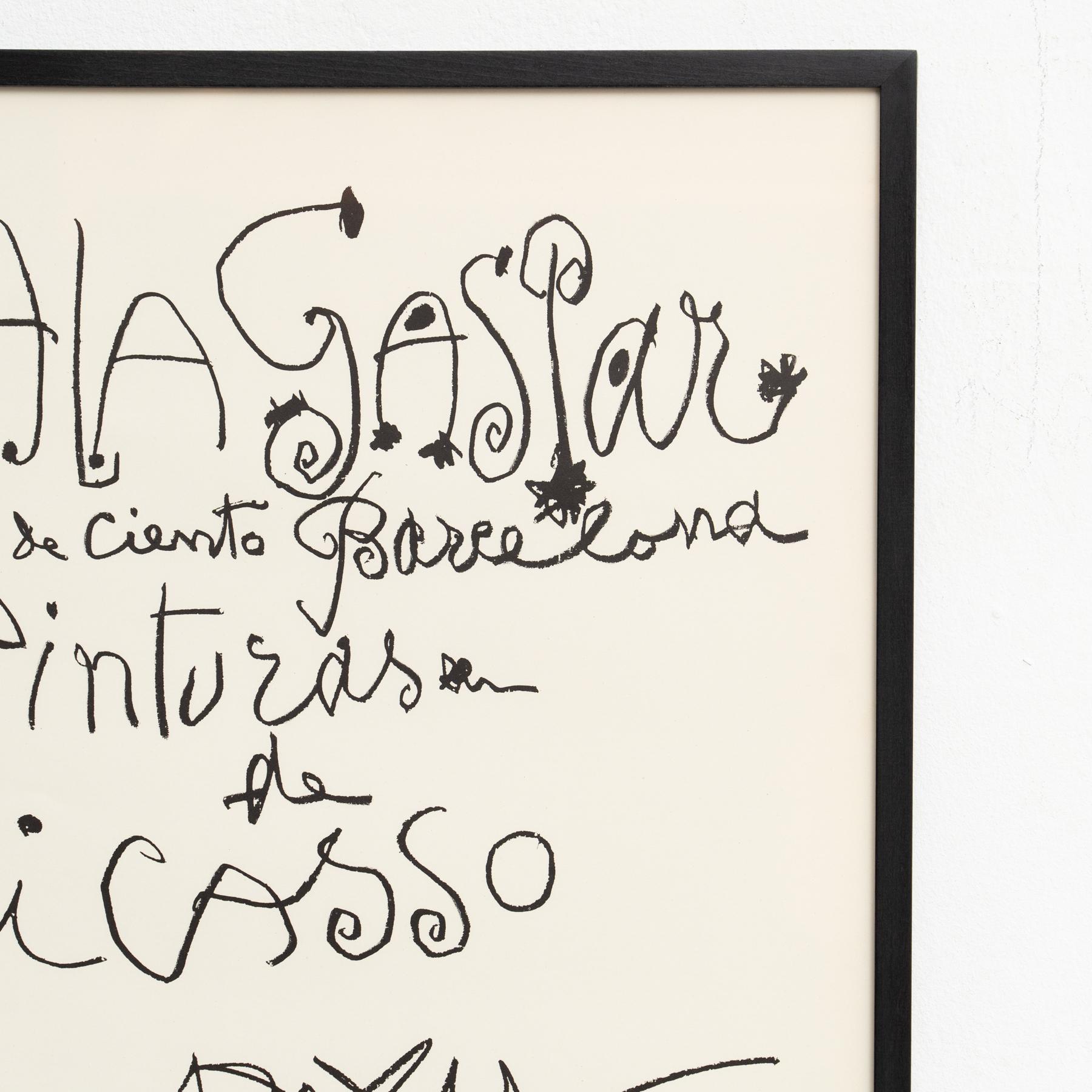 Affiche d'exposition vintage de Pablo Picasso, 1960 Bon état - En vente à Barcelona, Barcelona