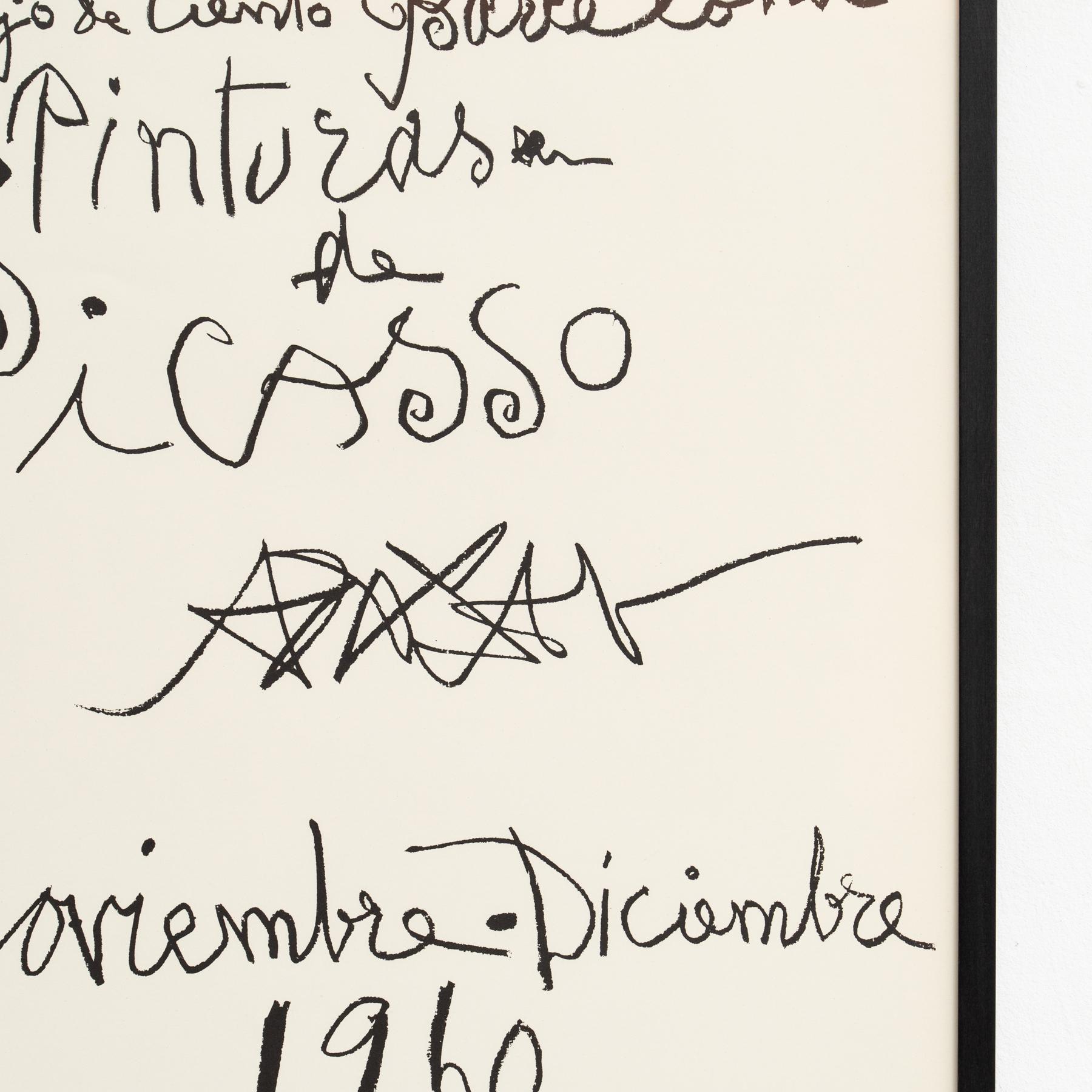 Milieu du XXe siècle Affiche d'exposition vintage de Pablo Picasso, 1960 en vente