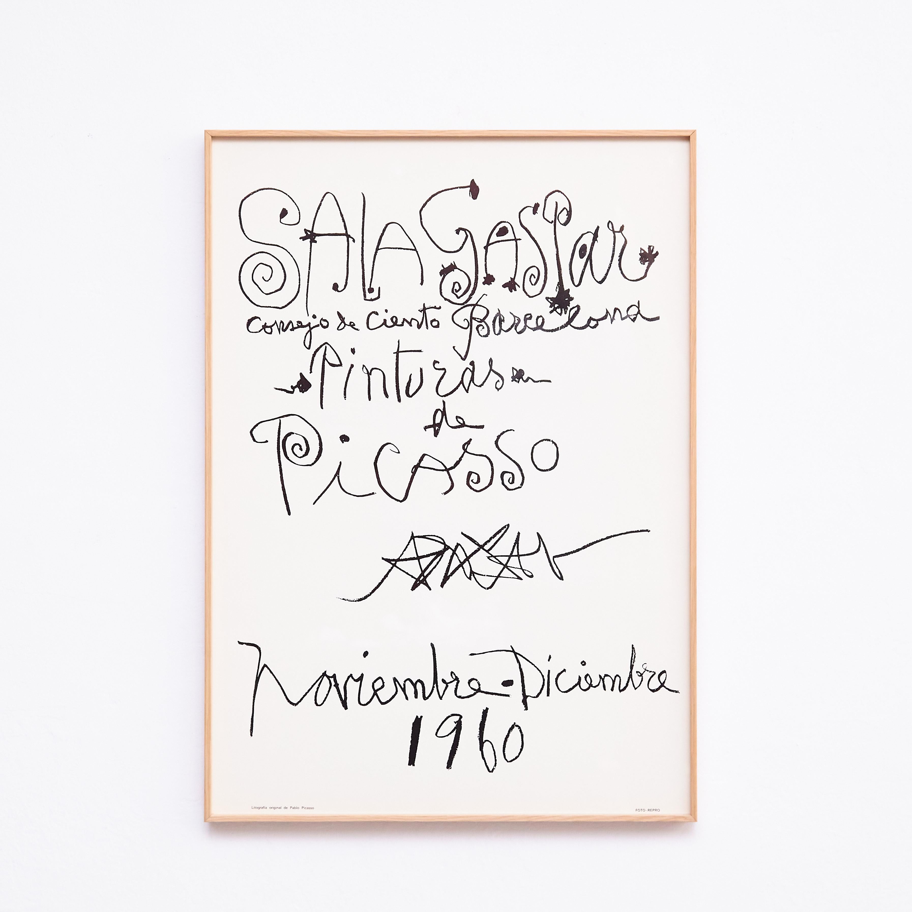 Mid-Century Modern Pablo Picasso Vintage Exhibition Poster, 1968