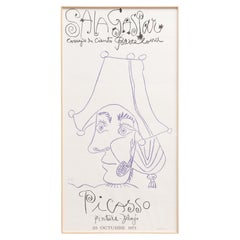 Affiche d'exposition vintage de Pablo Picasso, 1971