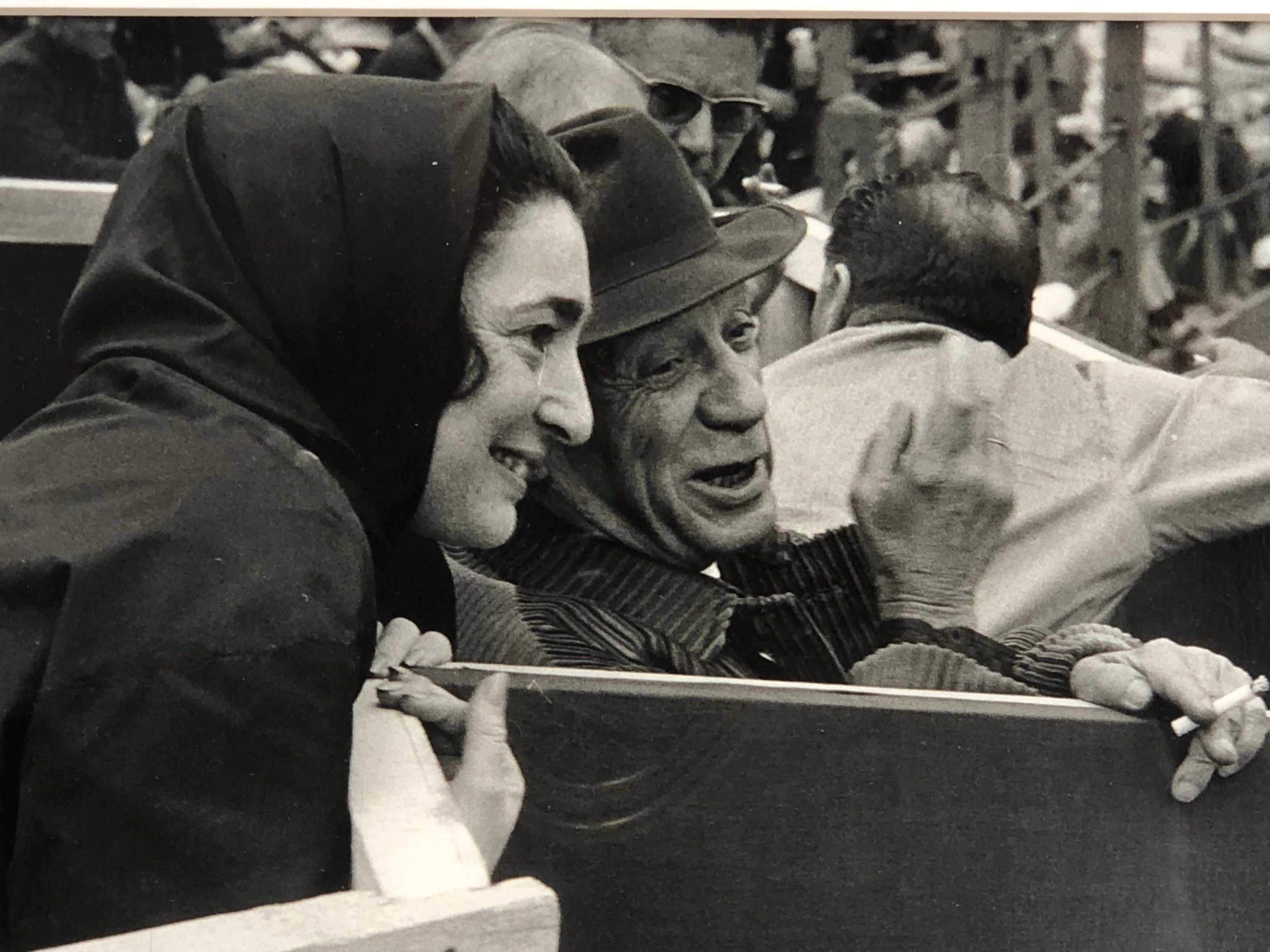Modern Pablo Picasso with His Wife Jacqueline at Bullfight in Frejus, France, 1957