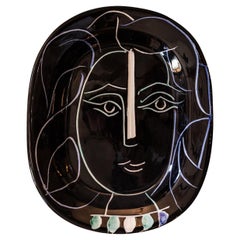 Pablo Picasso, "Woman face" Dish, Ceramic, 1953, France