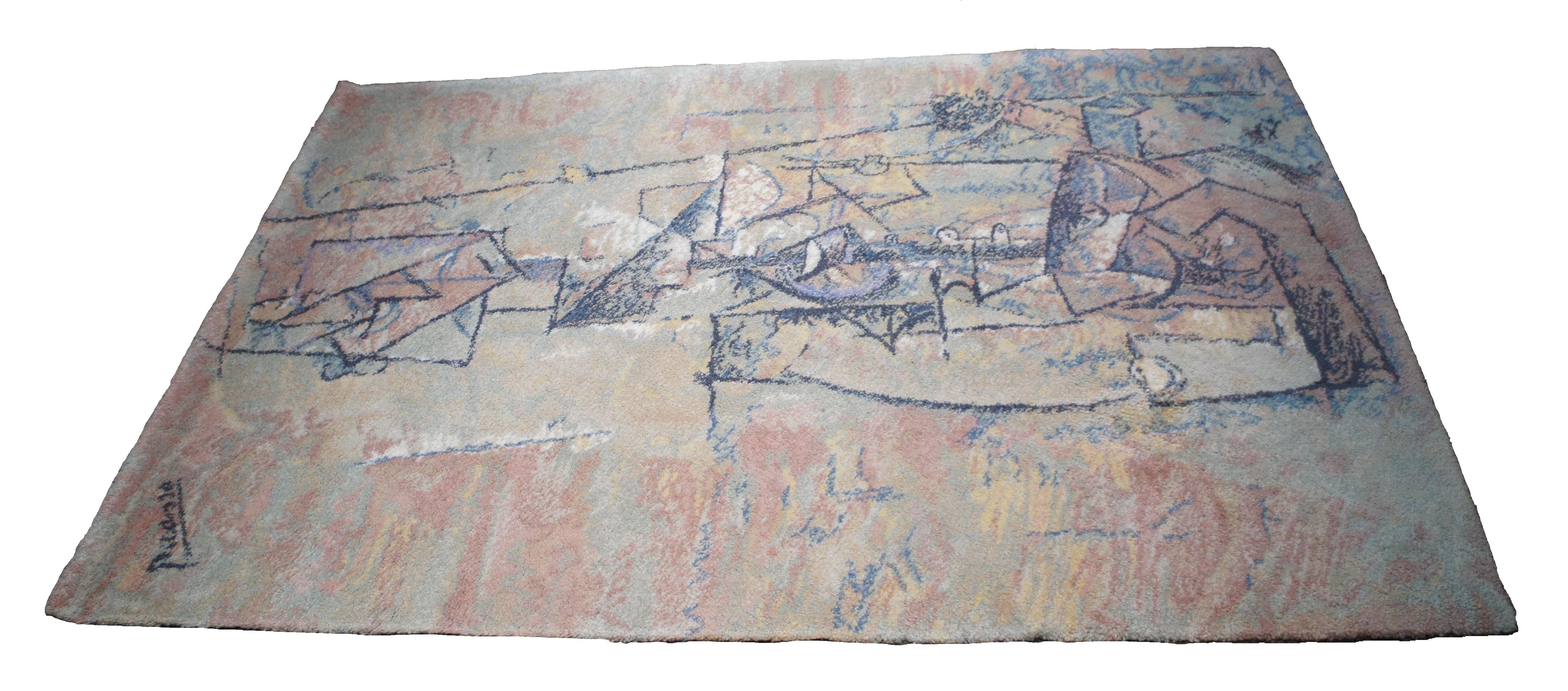 Ein sehr seltener Teppich aus der 20th Century Masters Collection der skandinavischen Firma EGE.  Die Art Line Collection mit Motiven von Pablo Picasso wurde von seiner Tochter Marina Picasso in Auftrag gegeben. Die Collection'S wurde 1994 in einer