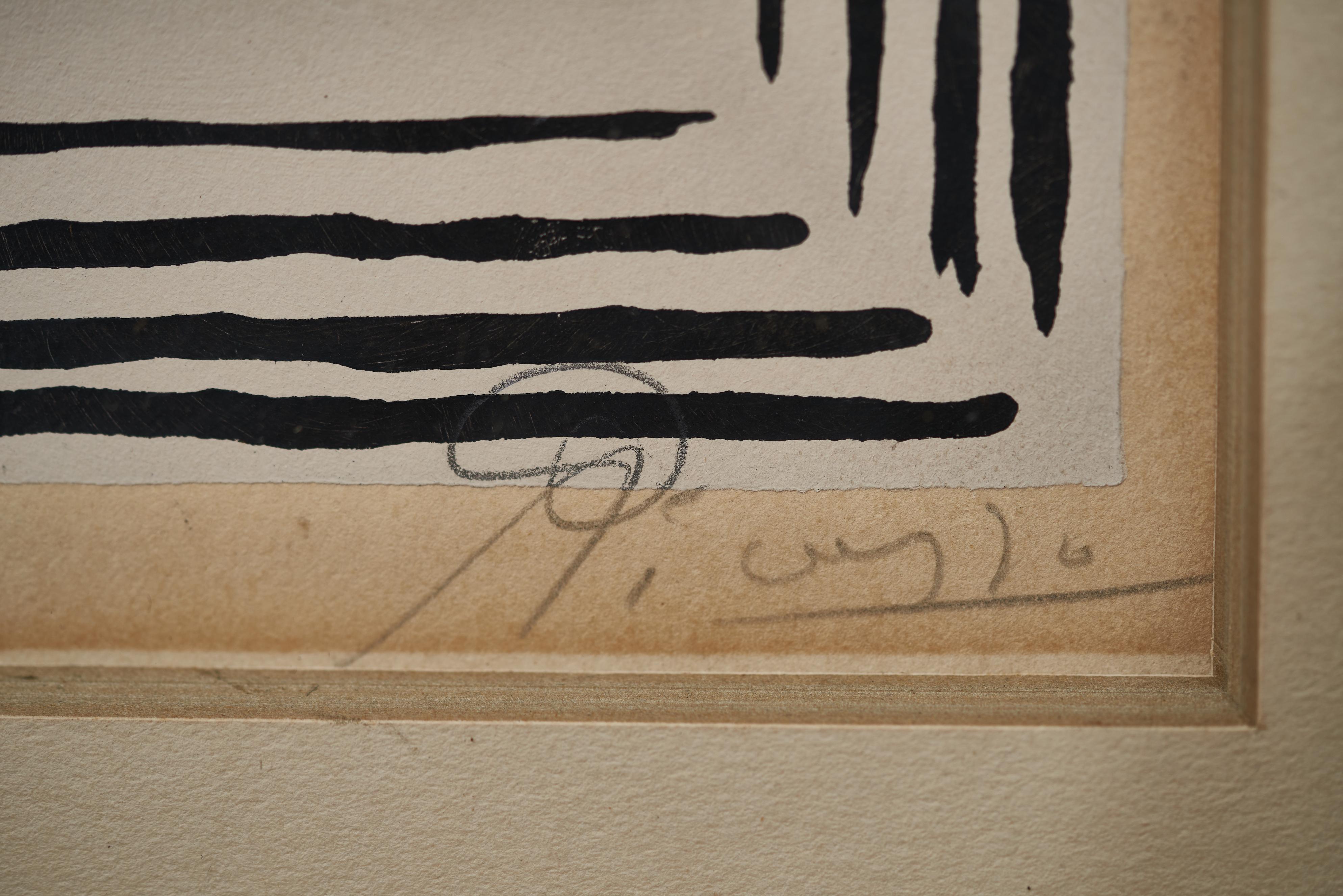 20ième siècle Pablo Picasso (d'après) peint au pochoir à la main embelli à la main 1922.  en vente