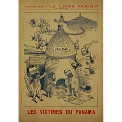Used 1893 original poster by Pablo - La libre parole - Les victimes du Panama