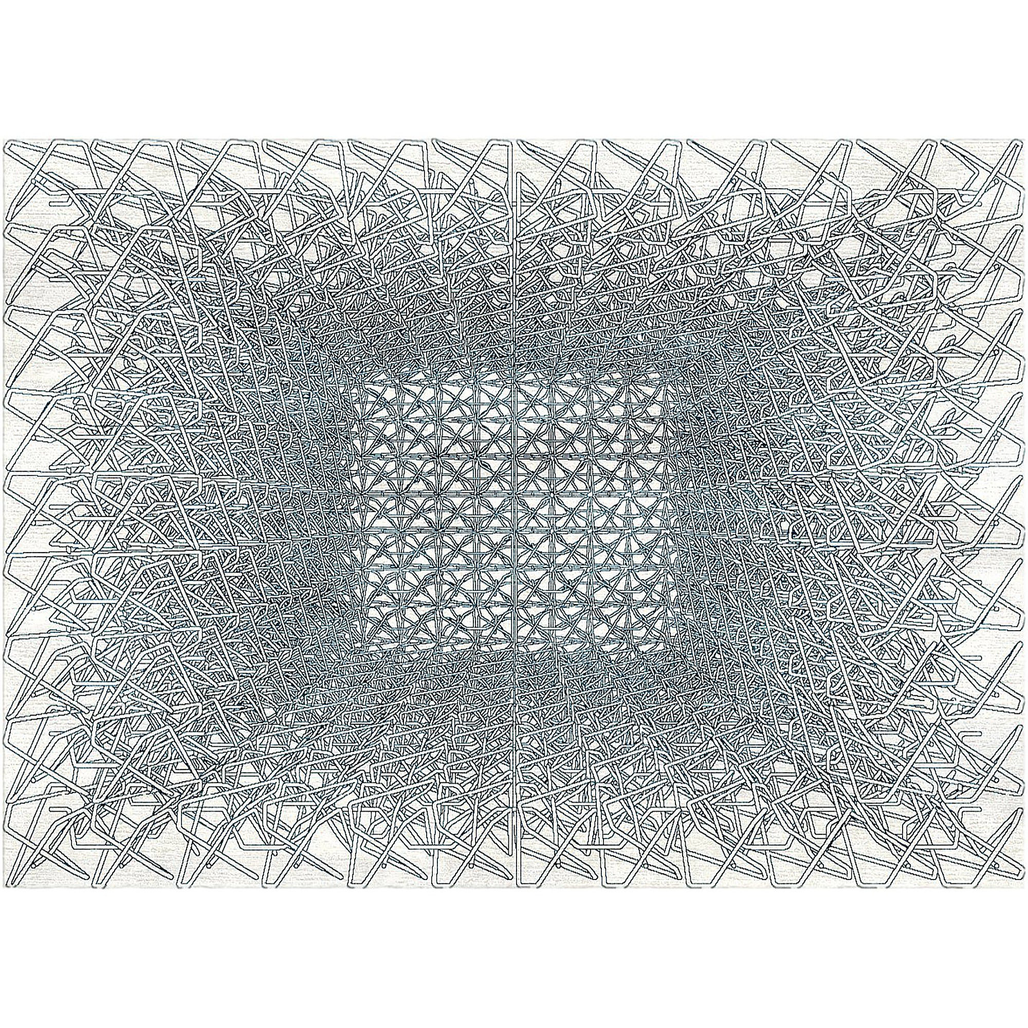 Pablo Siquier - Tapis en laine et soie noué à la main par l
artiste en édition limitée 6
x4
.