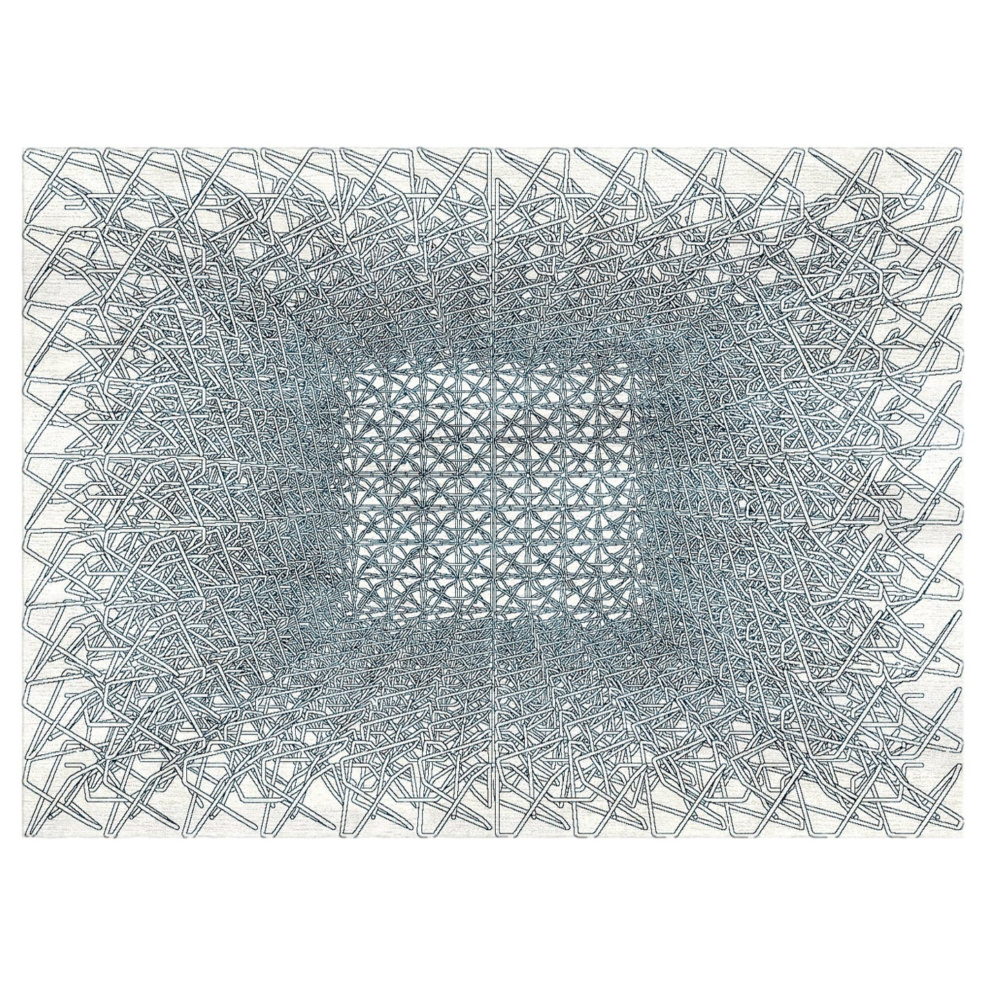 Pablo Siquier - Tapis en laine et soie noué à la main par l
artiste en édition limitée 9
x6
.