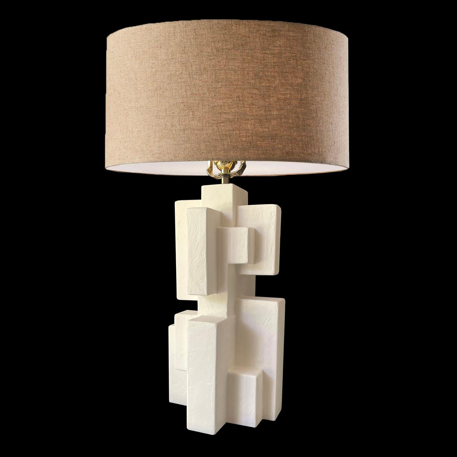 Pablo table lamp by Daniel Schneiger
Dimensions: D 23 x W 23 x H 51 cm
Materials: Wood and resin
Shade not included. Custom finishes available.

CAST\ 
A collection of new lighting by Dan Schneiger
Cast from gypsum plaster, this new collection of
