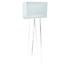 Pablo White Tube Top Lucite Acrylic Contemporary Modern Floor Lamp