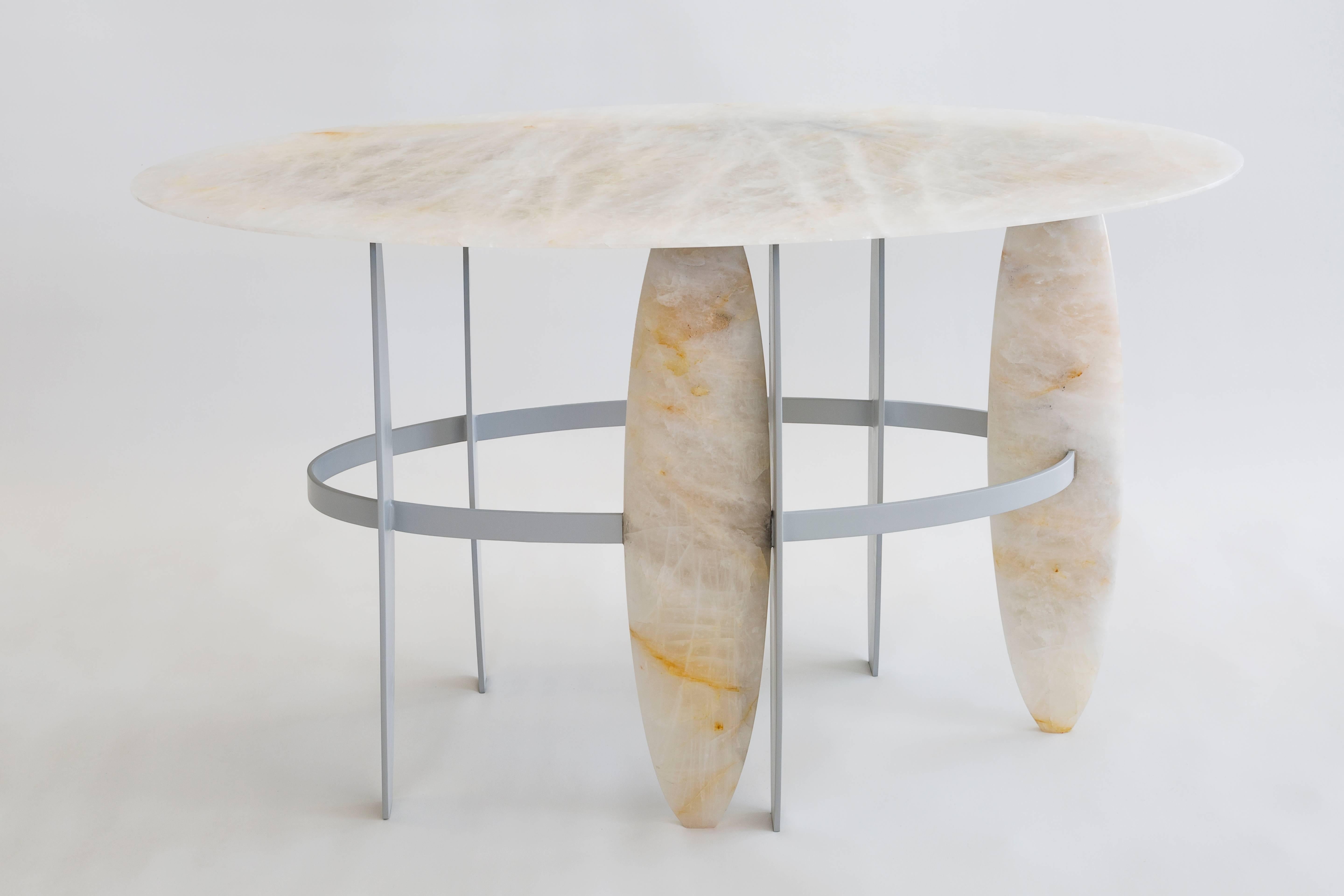 Other Contemporary Pablona Moon White Quartzite Lumix Side Table by Leonardo Di Caprio For Sale