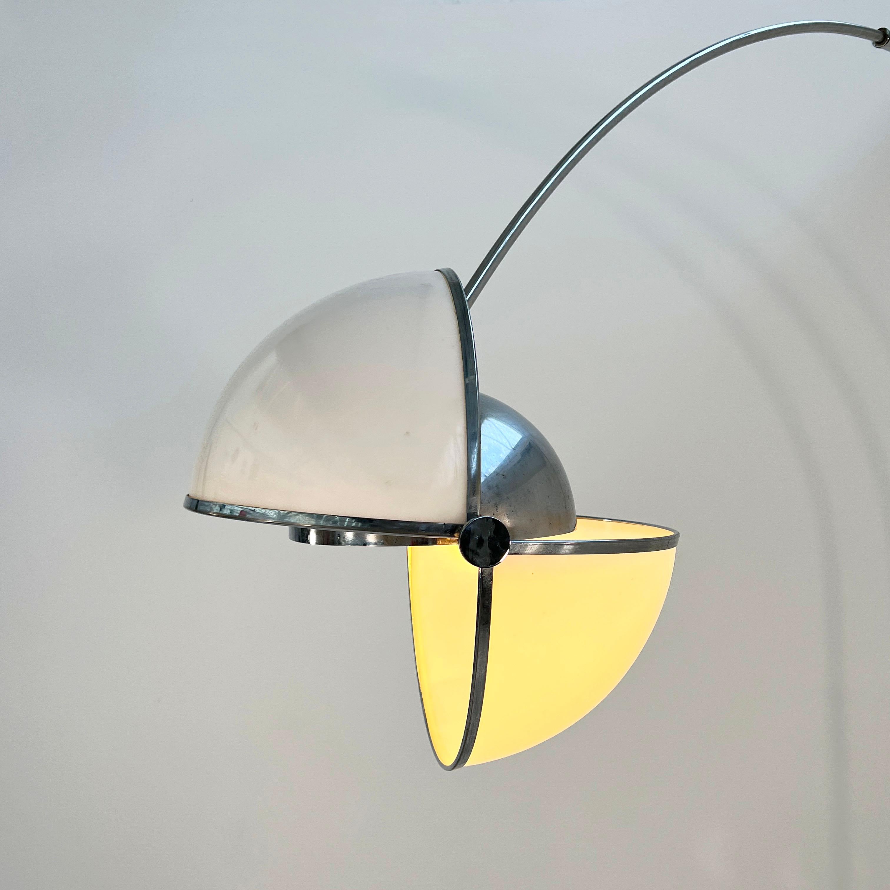 Pac-Man Italian Arco Lamp with Marble Base, 1970s 3