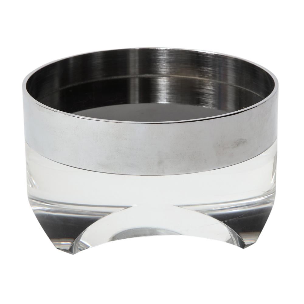Molded Pace Bowl, Lucite and Chrome Nickel Steel