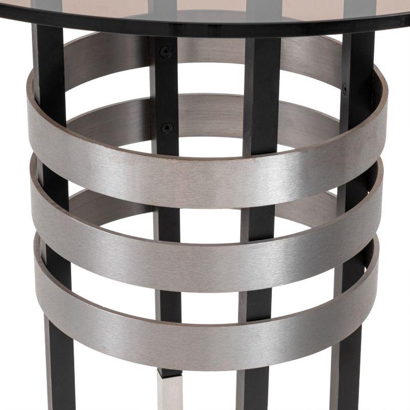 20th Century Pace Attributed Smoked Glass Top Side Table For Sale