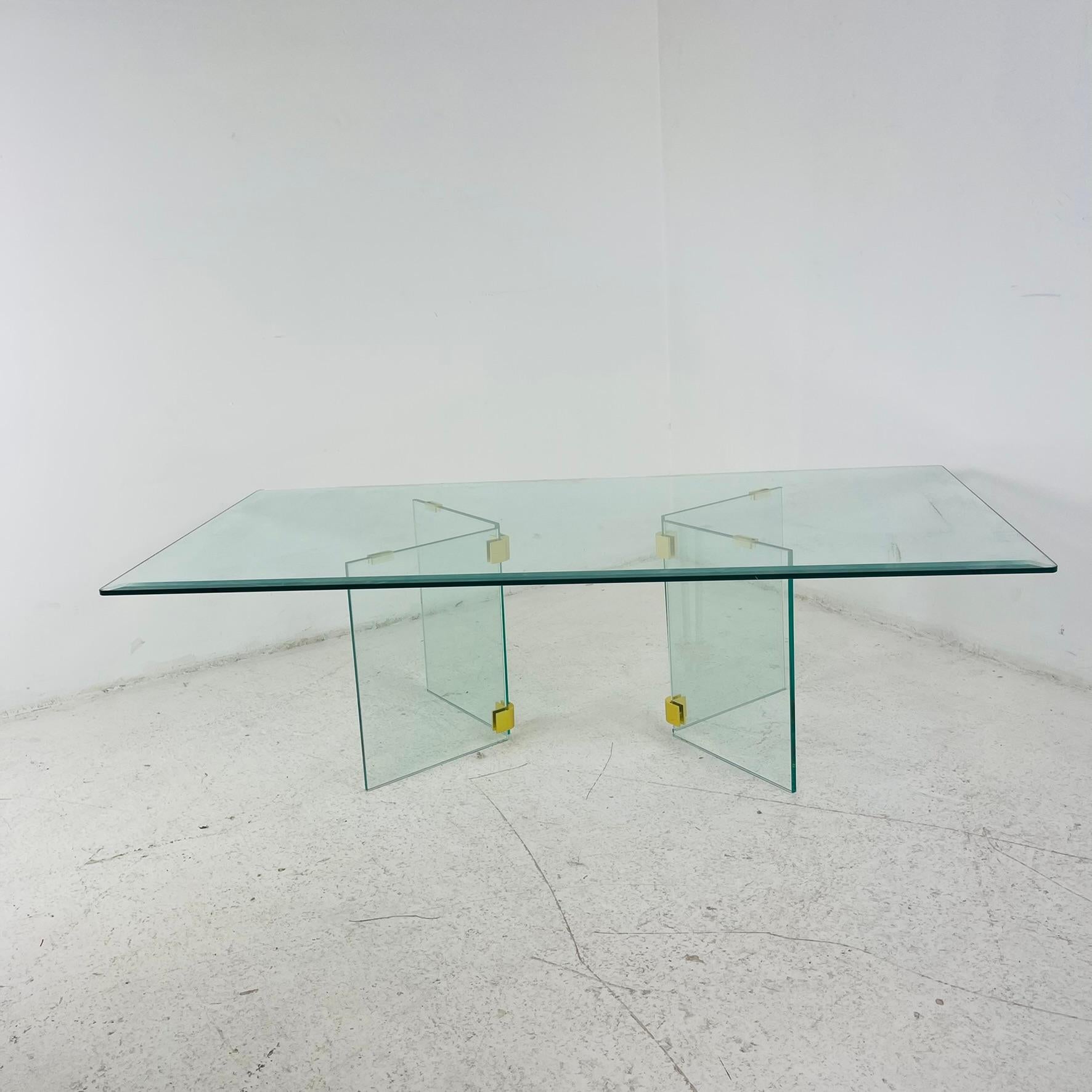 Hollywood Regency Pace Brass and Glass Coffee Table