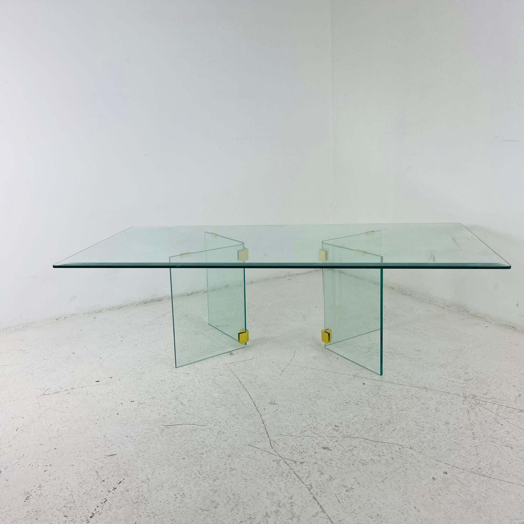 Pace Brass and Glass Coffee Table In Good Condition In Dallas, TX